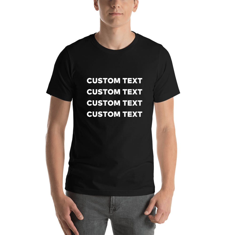 Personalized T-Shirt - Black - Custom Text - Shirt View