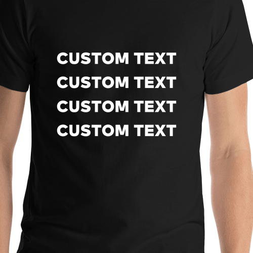 Personalized T-Shirt - Black - Custom Text - Shirt Close-Up View