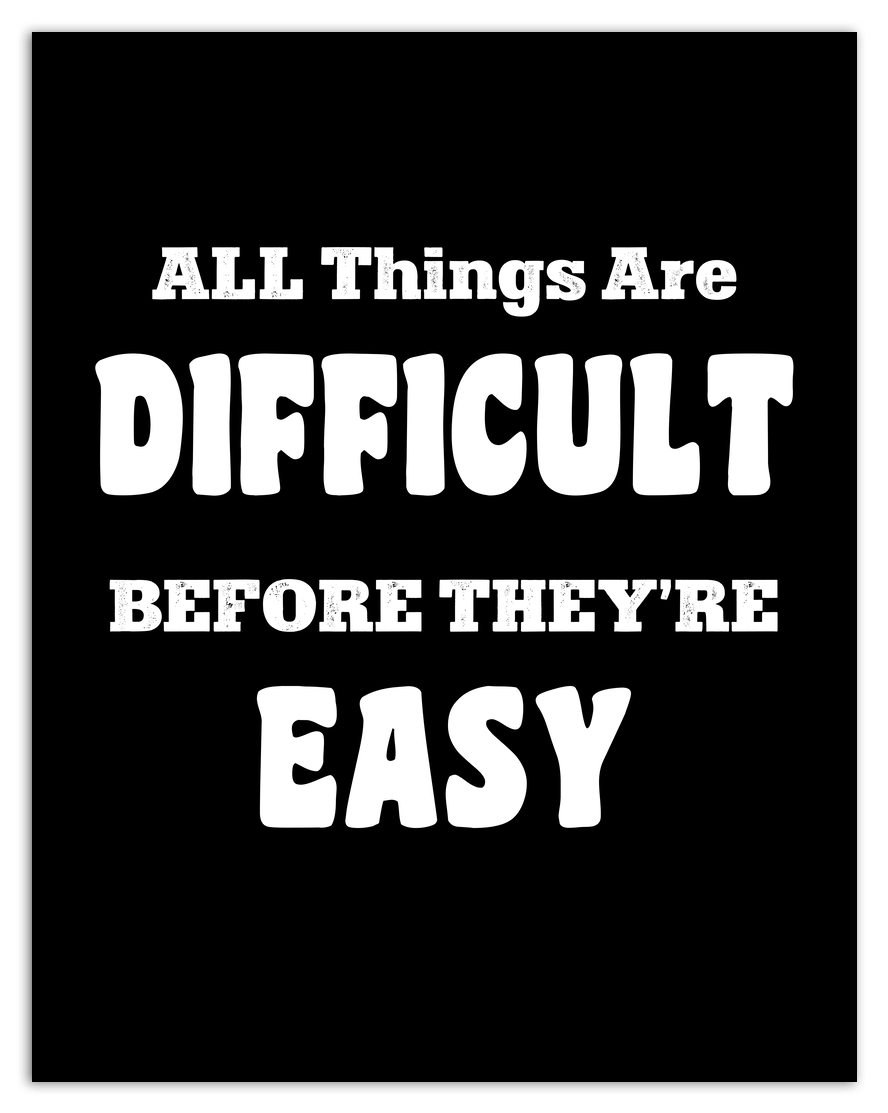 Typography Motivational Wall Art – Inspirational Decor for Office, Bedroom, Desk, Living Room, Home, Positive Sayings, Mindset, Attitude, Therapy, Posters, Picture, Motivating Prints, Decorations - Front View