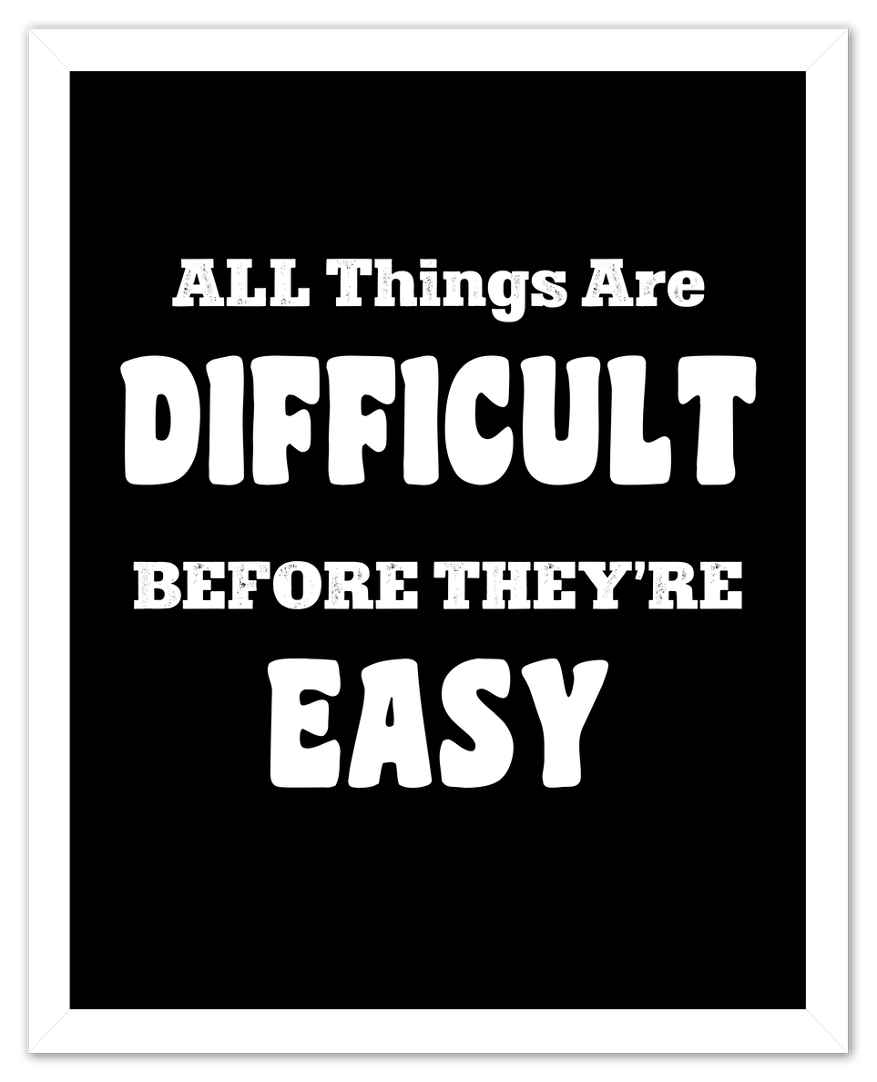 Typography Motivational Wall Art – Inspirational Decor for Office, Bedroom, Desk, Living Room, Home, Positive Sayings, Mindset, Attitude, Therapy, Posters, Picture, Motivating Prints, Decorations - Front View