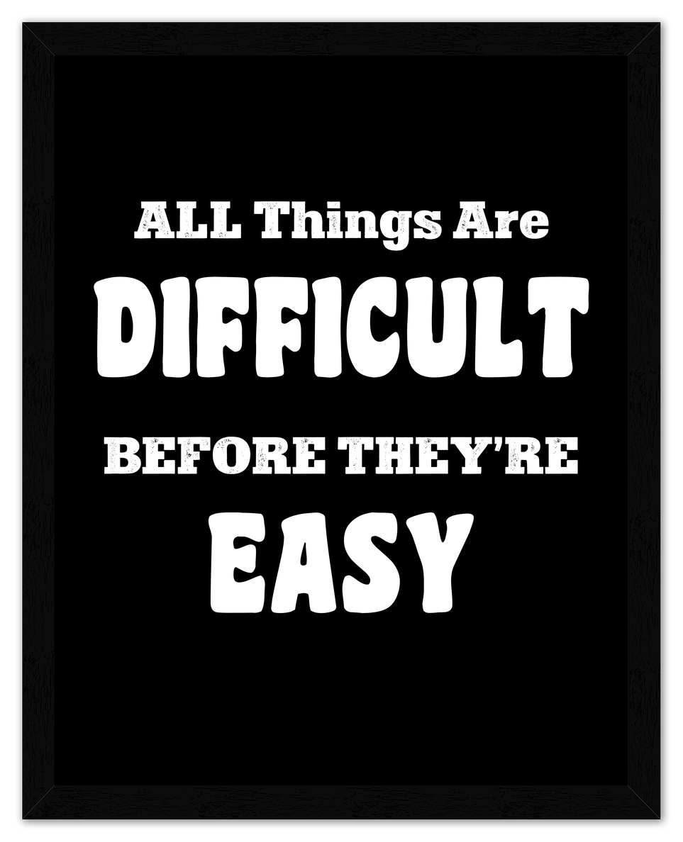 Typography Motivational Wall Art – Inspirational Decor for Office, Bedroom, Desk, Living Room, Home, Positive Sayings, Mindset, Attitude, Therapy, Posters, Picture, Motivating Prints, Decorations - Front View