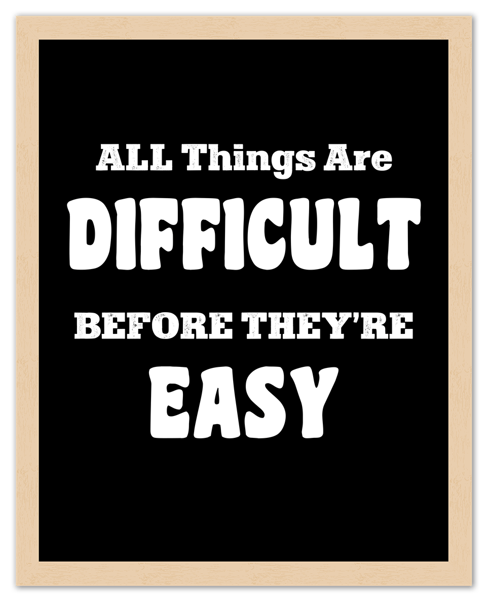 Typography Motivational Wall Art – Inspirational Decor for Office, Bedroom, Desk, Living Room, Home, Positive Sayings, Mindset, Attitude, Therapy, Posters, Picture, Motivating Prints, Decorations - Front View