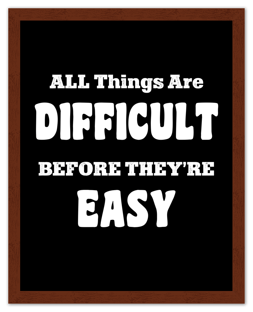 Typography Motivational Wall Art – Inspirational Decor for Office, Bedroom, Desk, Living Room, Home, Positive Sayings, Mindset, Attitude, Therapy, Posters, Picture, Motivating Prints, Decorations - Front View