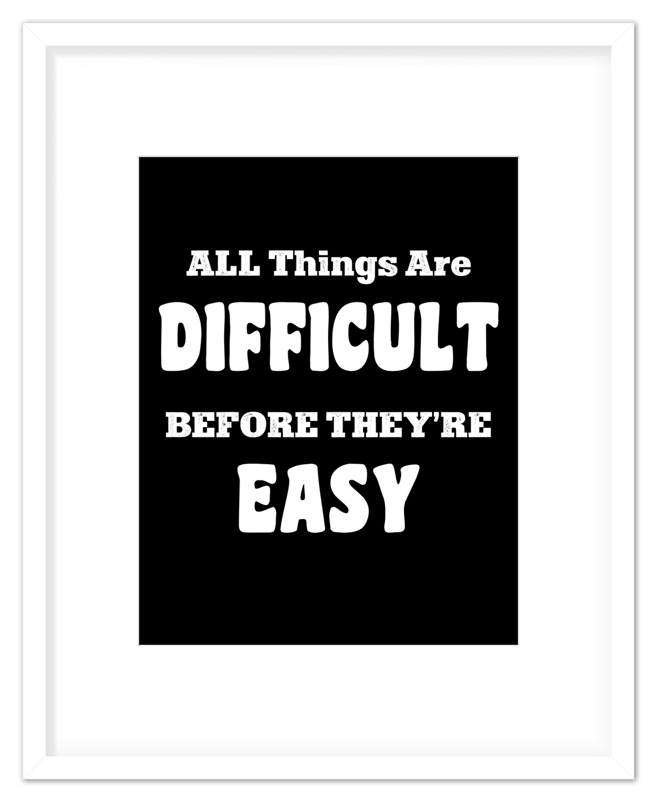 Typography Motivational Wall Art – Inspirational Decor for Office, Bedroom, Desk, Living Room, Home, Positive Sayings, Mindset, Attitude, Therapy, Posters, Picture, Motivating Prints, Decorations - Front View