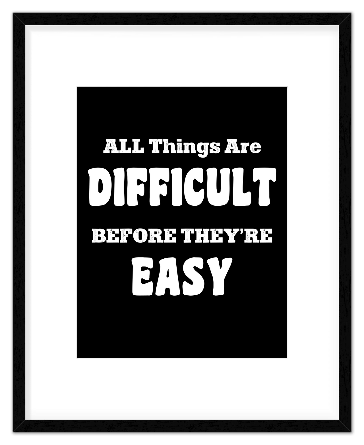 Typography Motivational Wall Art – Inspirational Decor for Office, Bedroom, Desk, Living Room, Home, Positive Sayings, Mindset, Attitude, Therapy, Posters, Picture, Motivating Prints, Decorations - Front View