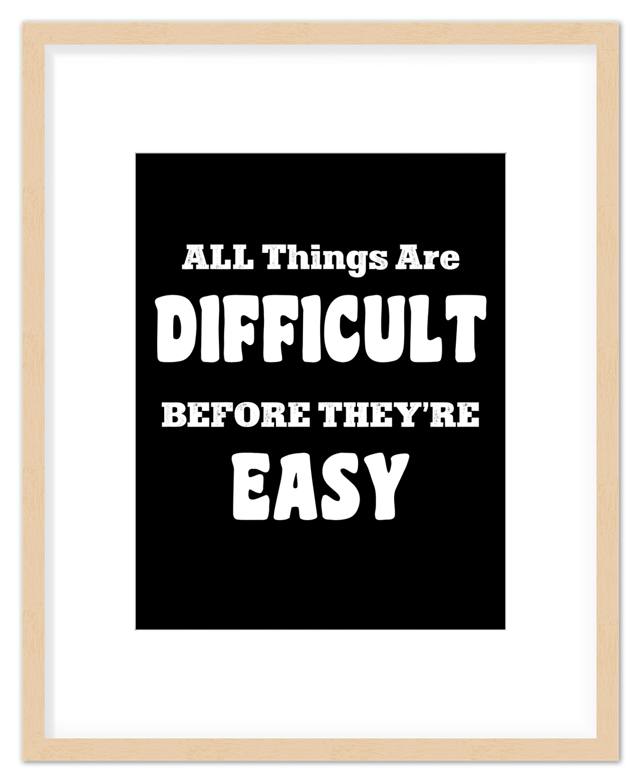 Typography Motivational Wall Art – Inspirational Decor for Office, Bedroom, Desk, Living Room, Home, Positive Sayings, Mindset, Attitude, Therapy, Posters, Picture, Motivating Prints, Decorations - Front View