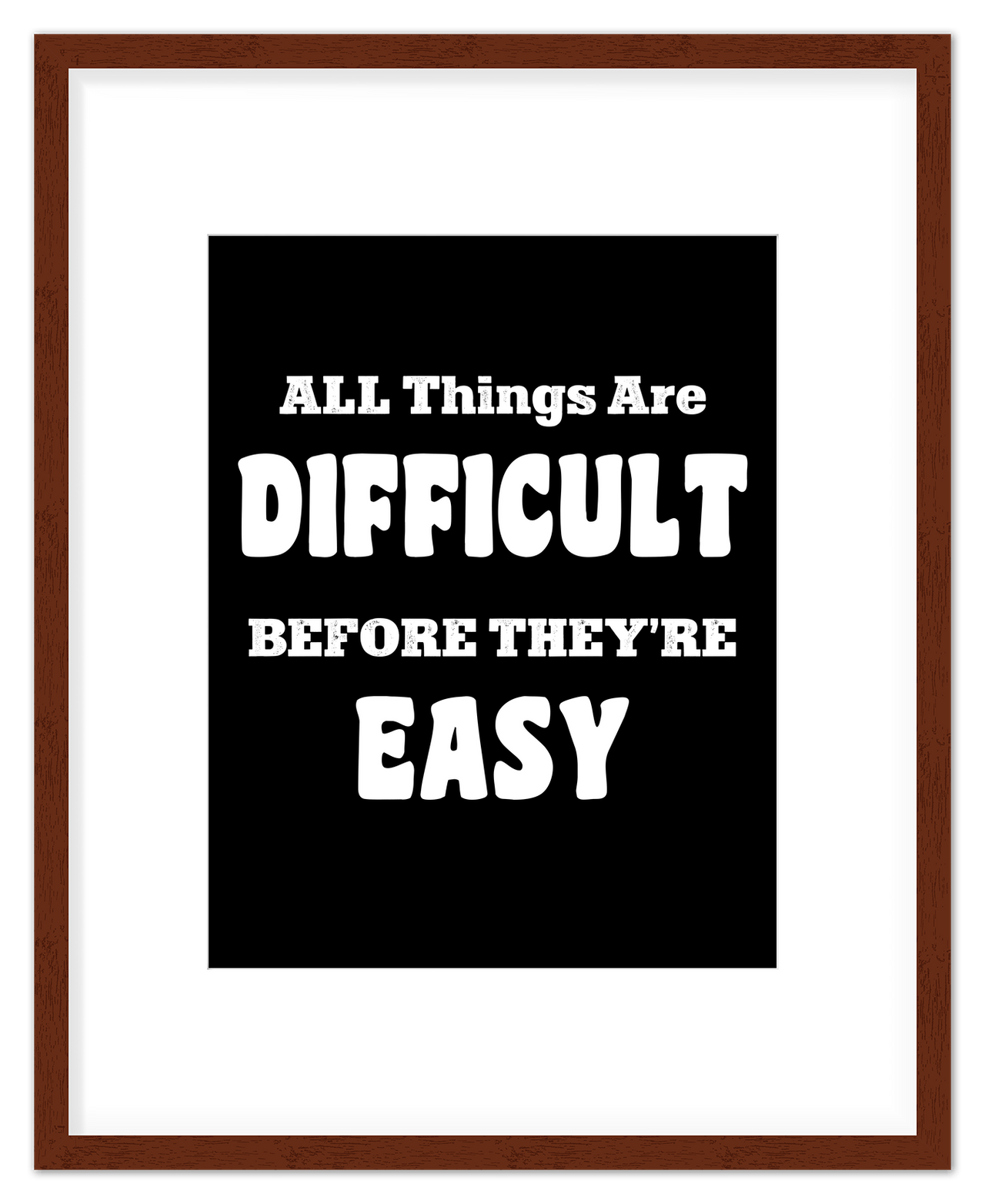 Typography Motivational Wall Art – Inspirational Decor for Office, Bedroom, Desk, Living Room, Home, Positive Sayings, Mindset, Attitude, Therapy, Posters, Picture, Motivating Prints, Decorations - Front View