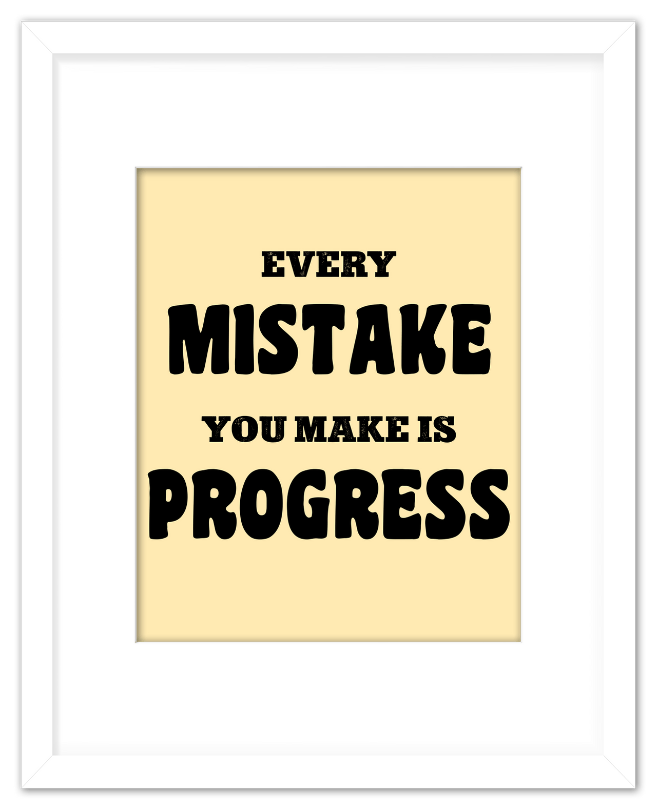 Typography Motivational Wall Art – Inspirational Decor for Office, Bedroom, Desk, Living Room, Home, Positive Sayings, Mindset, Attitude, Therapy, Posters, Picture, Motivating Prints, Decorations - Front View