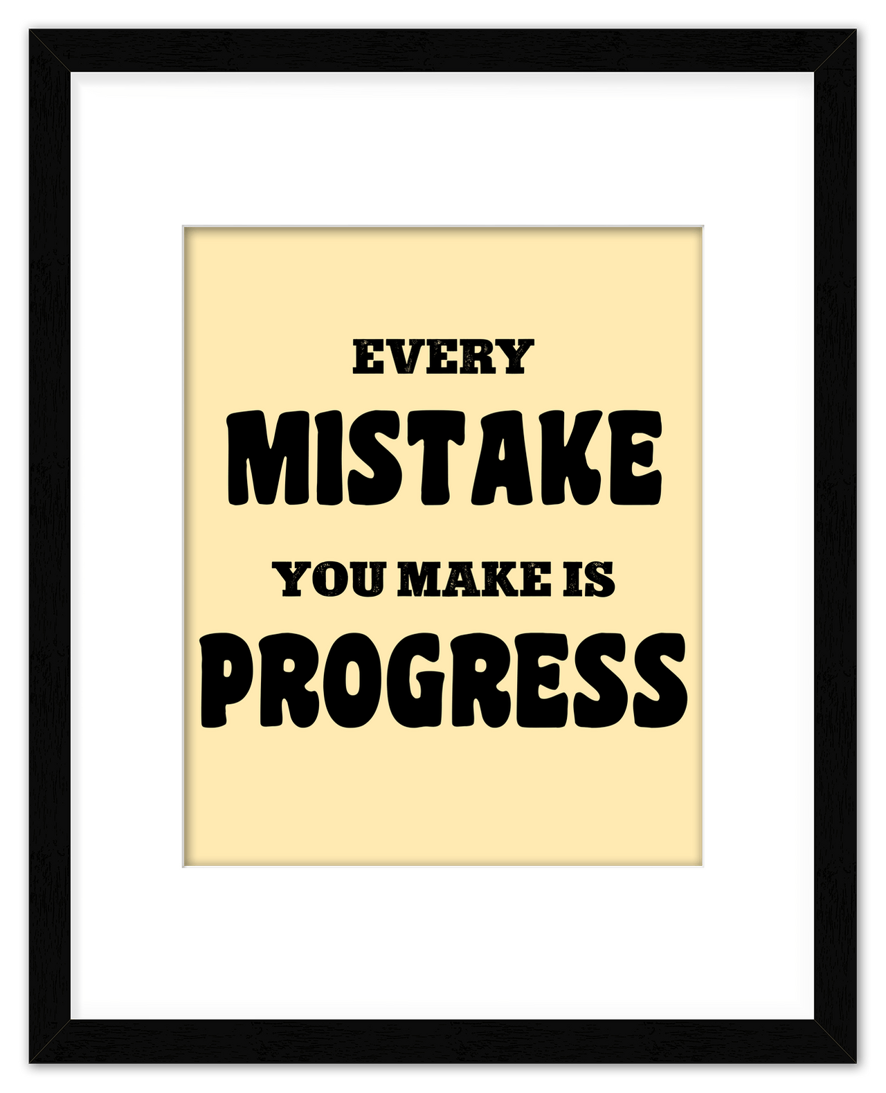 Typography Motivational Wall Art – Inspirational Decor for Office, Bedroom, Desk, Living Room, Home, Positive Sayings, Mindset, Attitude, Therapy, Posters, Picture, Motivating Prints, Decorations - Front View