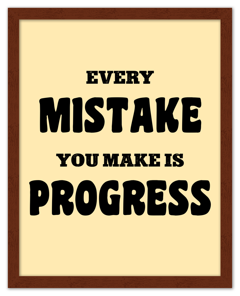 Typography Motivational Wall Art – Inspirational Decor for Office, Bedroom, Desk, Living Room, Home, Positive Sayings, Mindset, Attitude, Therapy, Posters, Picture, Motivating Prints, Decorations - Front View