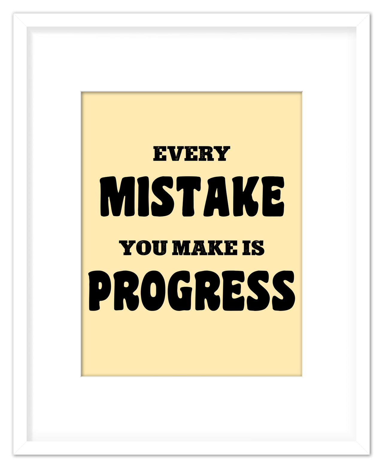 Typography Motivational Wall Art – Inspirational Decor for Office, Bedroom, Desk, Living Room, Home, Positive Sayings, Mindset, Attitude, Therapy, Posters, Picture, Motivating Prints, Decorations - Front View