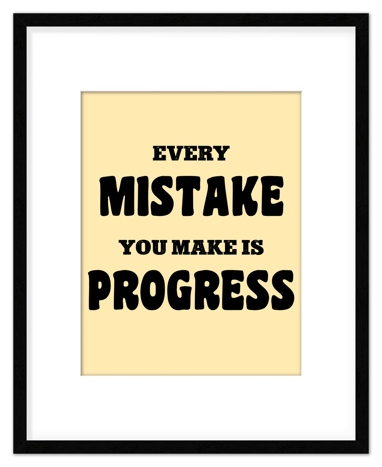 Typography Motivational Wall Art – Inspirational Decor for Office, Bedroom, Desk, Living Room, Home, Positive Sayings, Mindset, Attitude, Therapy, Posters, Picture, Motivating Prints, Decorations - Front View