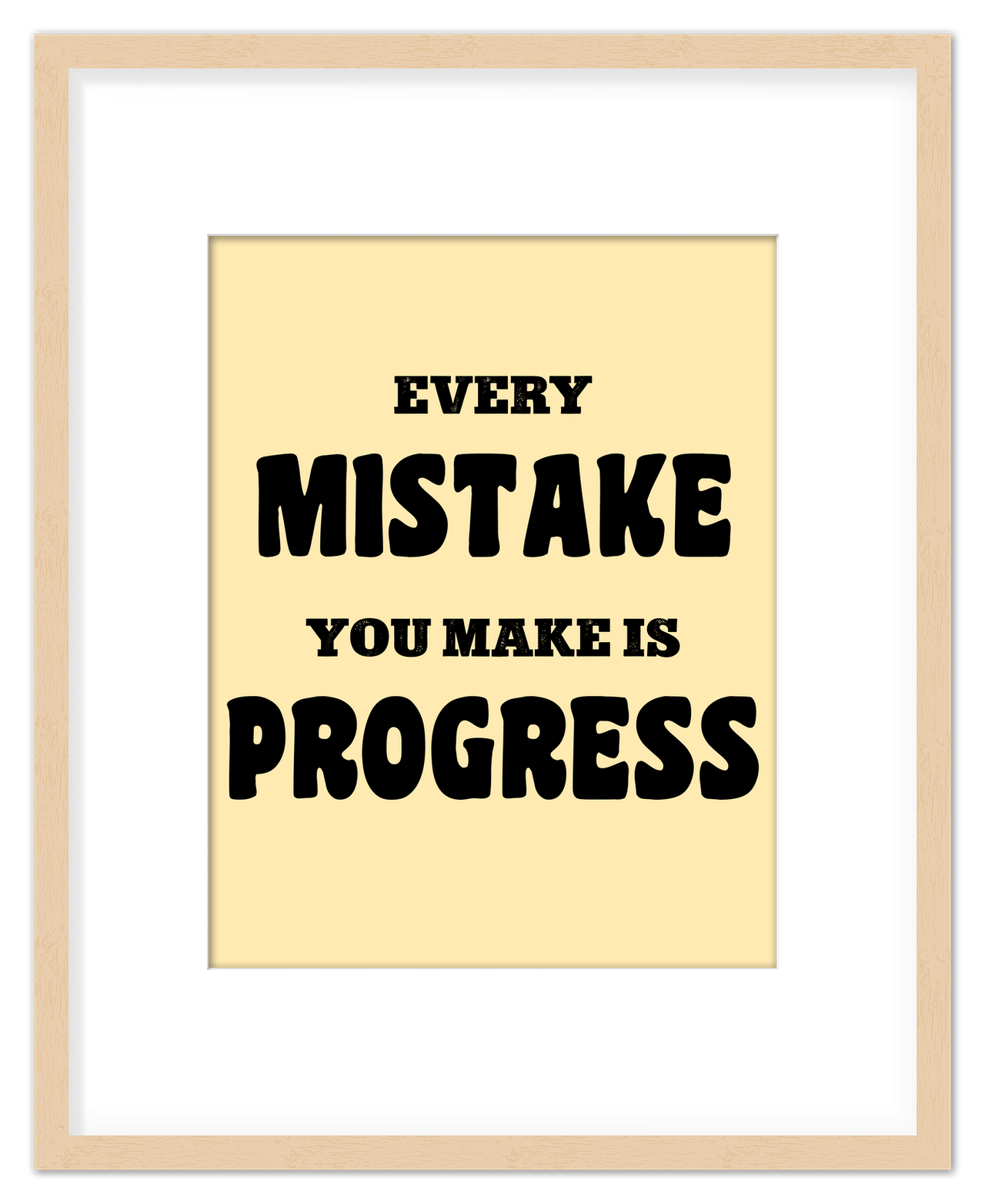 Typography Motivational Wall Art – Inspirational Decor for Office, Bedroom, Desk, Living Room, Home, Positive Sayings, Mindset, Attitude, Therapy, Posters, Picture, Motivating Prints, Decorations - Front View