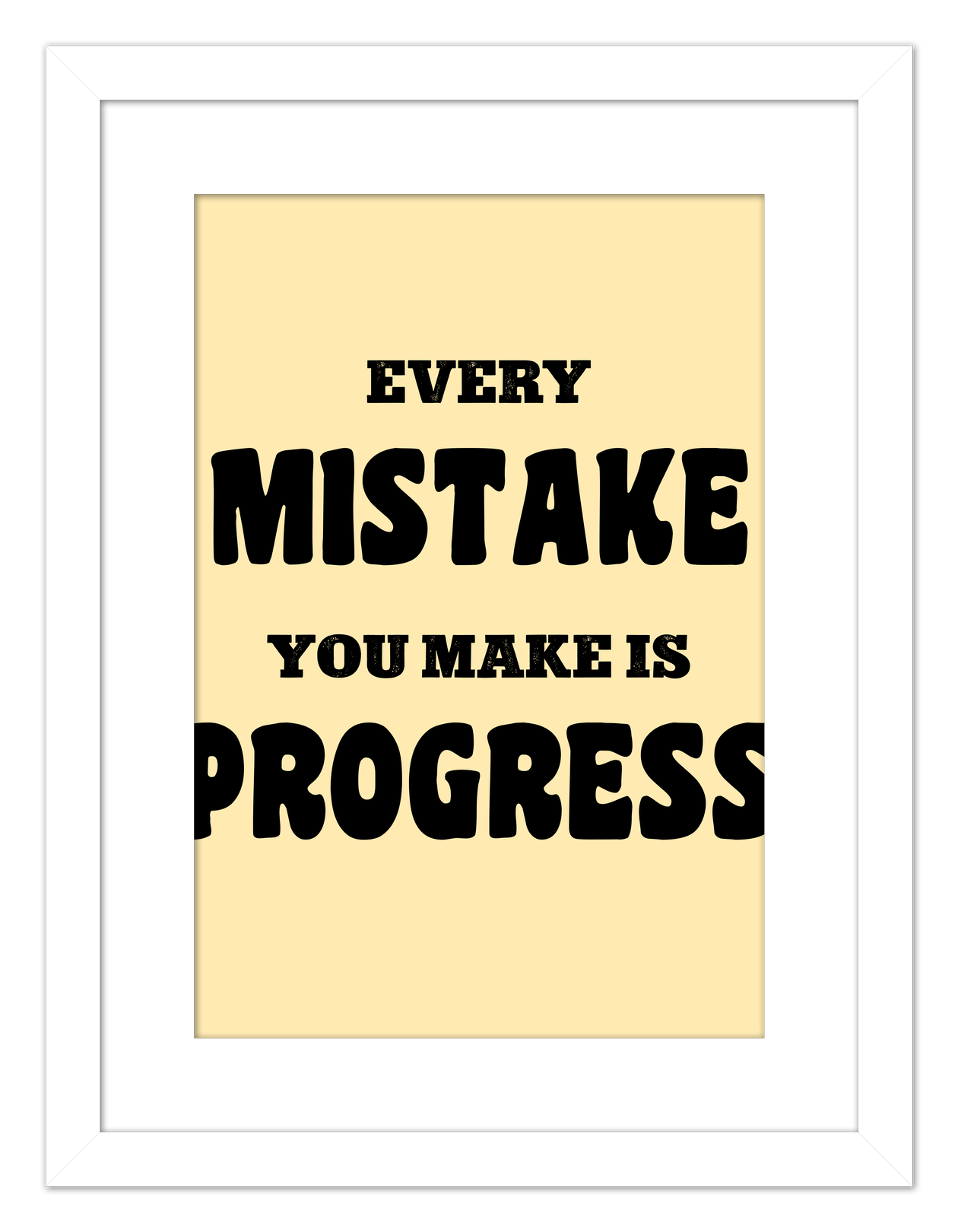 Typography Motivational Wall Art – Inspirational Decor for Office, Bedroom, Desk, Living Room, Home, Positive Sayings, Mindset, Attitude, Therapy, Posters, Picture, Motivating Prints, Decorations - Front View