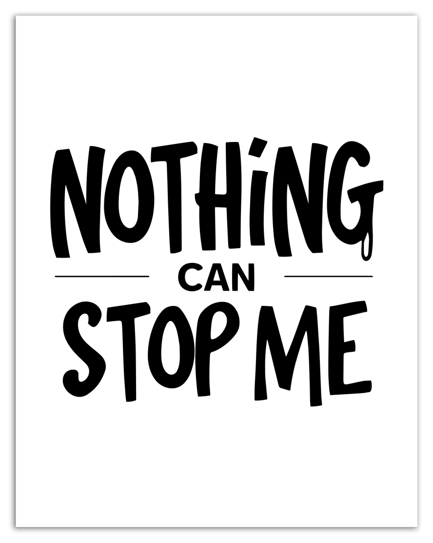 Typography Motivational Wall Art – Inspirational Decor for Office, Bedroom, Desk, Living Room, Home, Positive Sayings, Mindset, Attitude, Therapy, Posters, Picture, Motivating Prints, Decorations - Front View