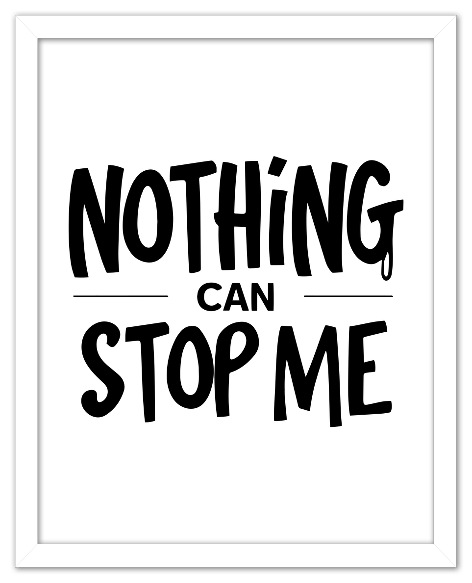 Typography Motivational Wall Art – Inspirational Decor for Office, Bedroom, Desk, Living Room, Home, Positive Sayings, Mindset, Attitude, Therapy, Posters, Picture, Motivating Prints, Decorations - Front View