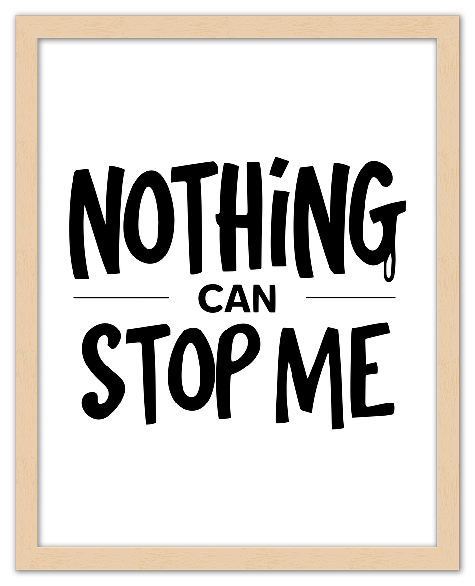 Typography Motivational Wall Art – Inspirational Decor for Office, Bedroom, Desk, Living Room, Home, Positive Sayings, Mindset, Attitude, Therapy, Posters, Picture, Motivating Prints, Decorations - Front View