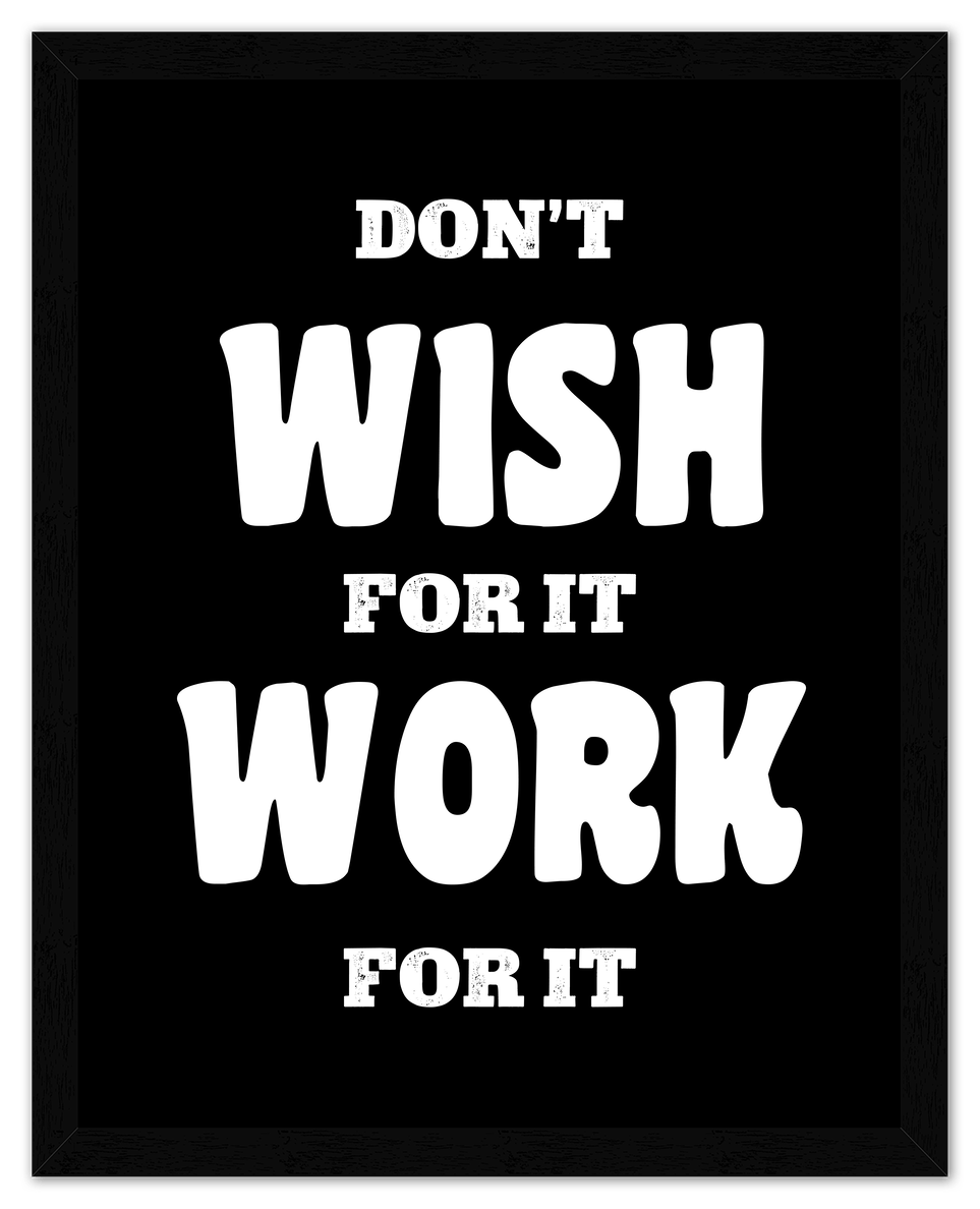 Typography Motivational Wall Art – Inspirational Decor for Office, Bedroom, Desk, Living Room, Home, Positive Sayings, Mindset, Attitude, Therapy, Posters, Picture, Motivating Prints, Decorations - Front View