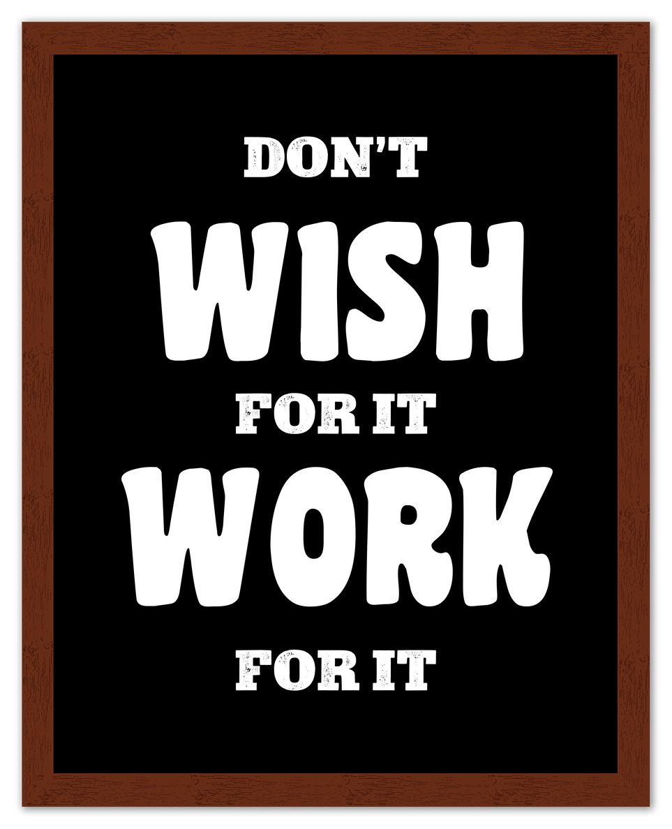 Typography Motivational Wall Art – Inspirational Decor for Office, Bedroom, Desk, Living Room, Home, Positive Sayings, Mindset, Attitude, Therapy, Posters, Picture, Motivating Prints, Decorations - Front View