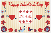 Thumbnail for Personalized Valentines Day Placemat V - Heart Balloons - Tan Background -  View