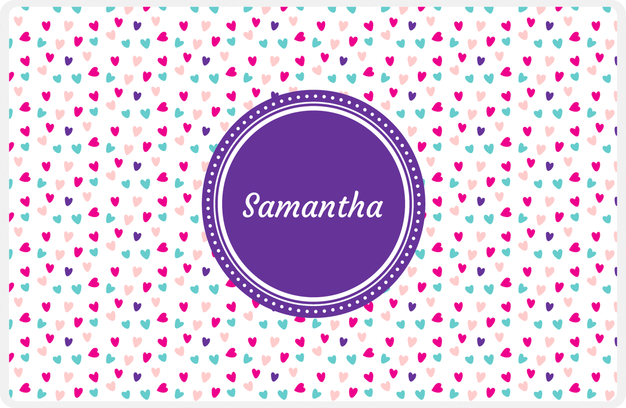 Personalized Valentines Day Placemat VI - Little Hearts - Circle Nameplate -  View