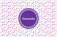 Thumbnail for Personalized Valentines Day Placemat VI - Little Hearts - Circle Nameplate -  View