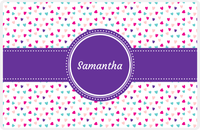 Thumbnail for Personalized Valentines Day Placemat VI - Little Hearts - Circle Ribbon Nameplate -  View