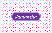 Thumbnail for Personalized Valentines Day Placemat VI - Little Hearts - Decorative Rectangle Nameplate -  View