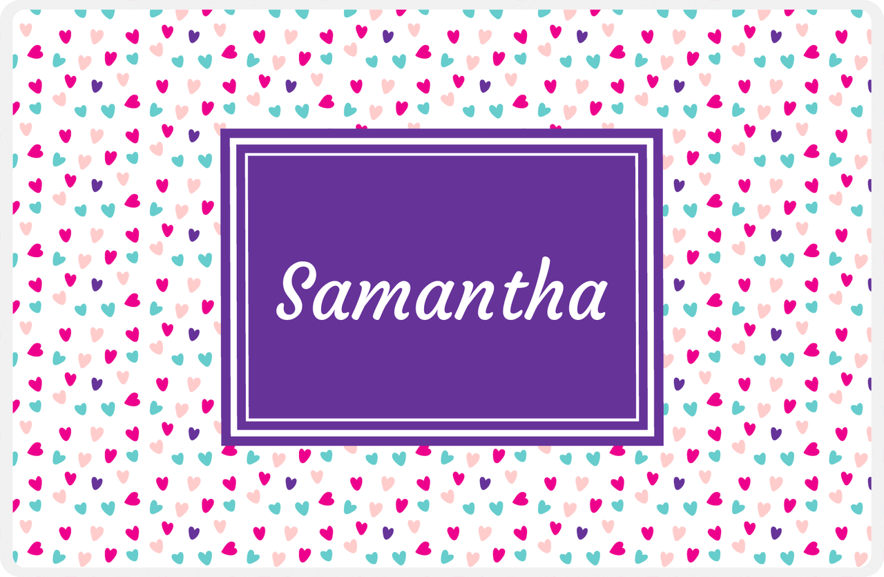 Personalized Valentines Day Placemat VI - Little Hearts - Rectangle Nameplate -  View