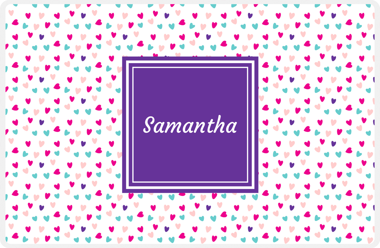 Personalized Valentines Day Placemat VI - Little Hearts - Square Nameplate -  View