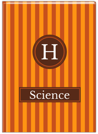 Thumbnail for Personalized Vertical Stripes I Journal - Shades of Orange - Circle Nameplate - Front View