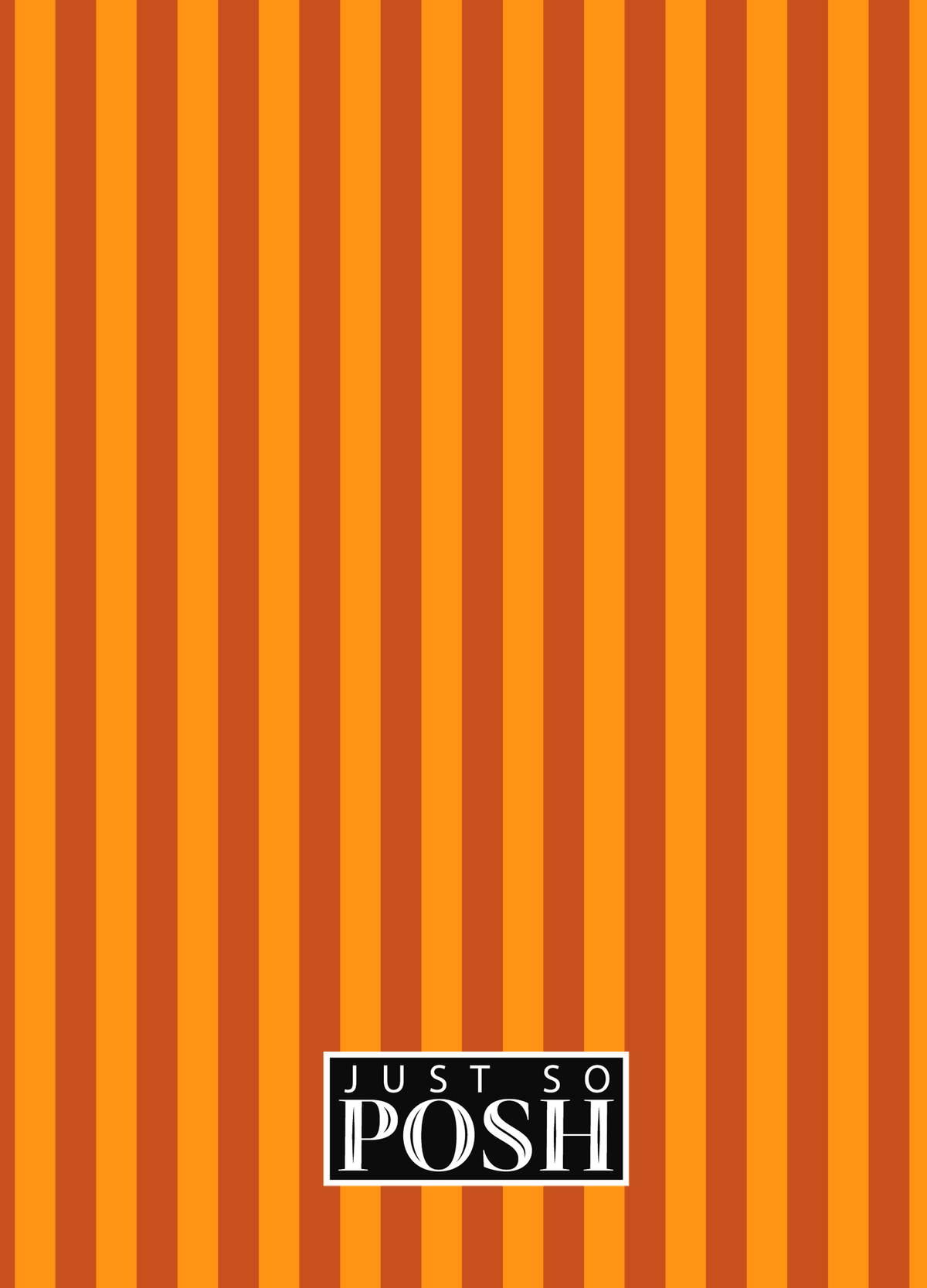 Personalized Vertical Stripes I Journal - Shades of Orange - Decorative Rectangle Nameplate - Back View