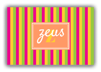 Thumbnail for Personalized Vertical Stripes Canvas Wrap & Photo Print - Orange with Rectangle Nameplate - Front View