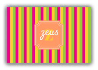 Thumbnail for Personalized Vertical Stripes Canvas Wrap & Photo Print - Orange with Stamp Nameplate - Front View