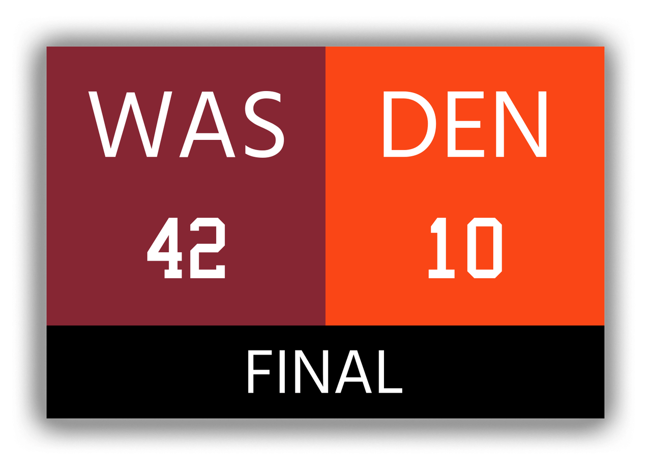 Washington vs Denver Canvas Wrap & Photo Print - 1987 1988 Football Championship - Front View