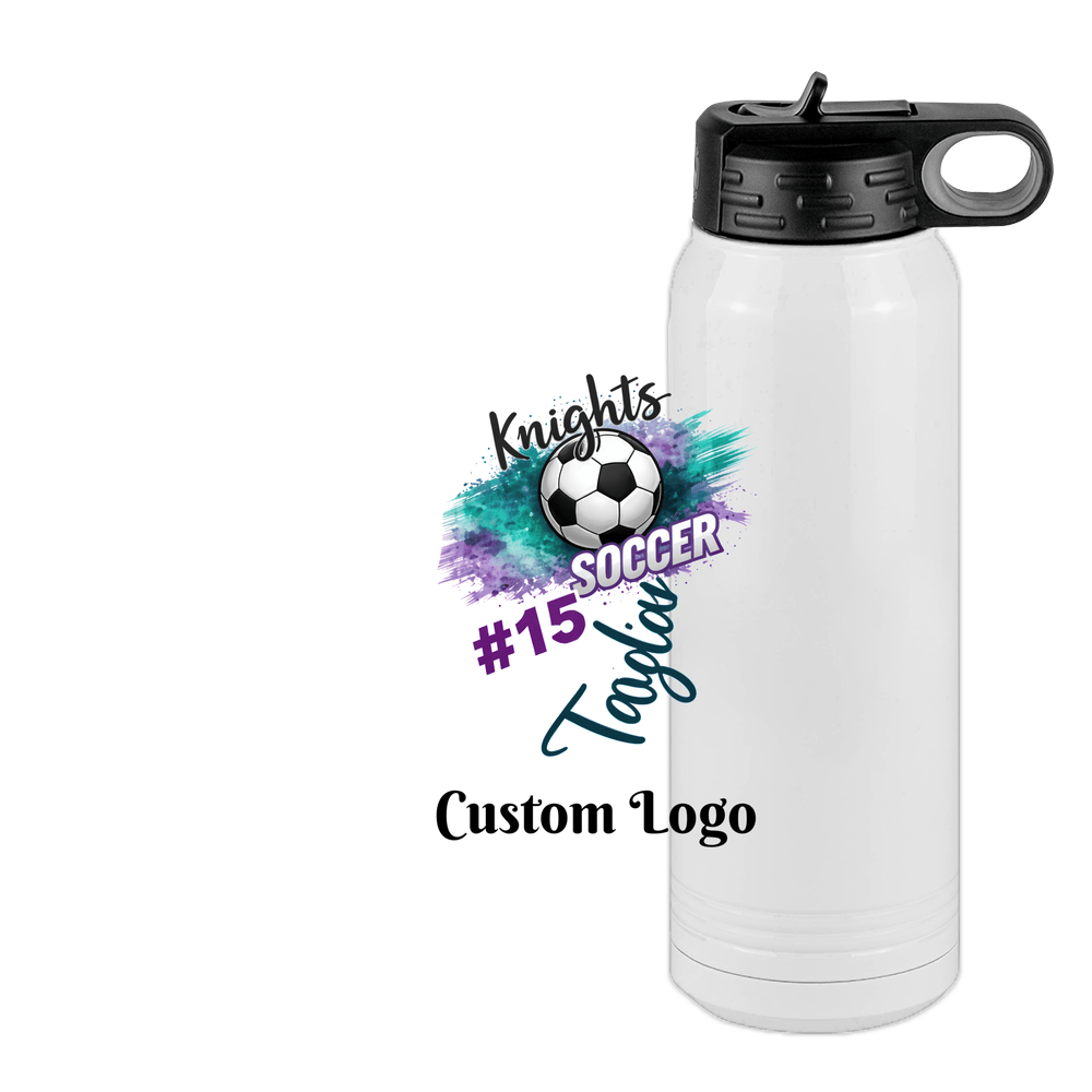 Personalized Water Bottle - Custom Logo or Quote, 30 oz Stainless Steel Thermos, Reusable Double Walled Vacuum Insulated Bottles, Customized Drinkware Gifts for Teams, Coworkers, Family, Friends - Design View