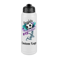 Thumbnail for Personalized Water Bottle - Custom Logo or Quote, 30 oz Stainless Steel Thermos, Reusable Double Walled Vacuum Insulated Bottles, Customized Drinkware Gifts for Teams, Coworkers, Family, Friends - Front View
