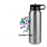 Thumbnail for Personalized Water Bottle - Custom Logo or Quote, 30 oz Stainless Steel Thermos, Reusable Double Walled Vacuum Insulated Bottles, Customized Drinkware Gifts for Teams, Coworkers, Family, Friends - Design View