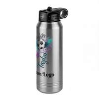 Thumbnail for Personalized Water Bottle - Custom Logo or Quote, 30 oz Stainless Steel Thermos, Reusable Double Walled Vacuum Insulated Bottles, Customized Drinkware Gifts for Teams, Coworkers, Family, Friends - Front Right View