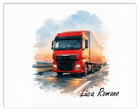 Thumbnail for Personalized Watercolor Truck Portrait Wall Art – Transform Your Photo into Custom Vehicle Artwork with Name, Trucker Keepsake Decor for Living Room, Bedroom, Office, Customized Gifts for Truckers - Front View
