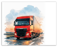 Thumbnail for Personalized Watercolor Truck Portrait Wall Art – Transform Your Photo into Custom Vehicle Artwork with Name, Trucker Keepsake Decor for Living Room, Bedroom, Office, Customized Gifts for Truckers - Front View