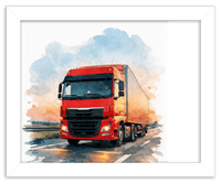 Thumbnail for Personalized Watercolor Truck Portrait Wall Art – Transform Your Photo into Custom Vehicle Artwork with Name, Trucker Keepsake Decor for Living Room, Bedroom, Office, Customized Gifts for Truckers - Front View