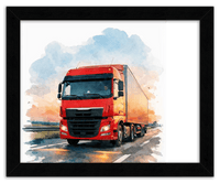 Thumbnail for Personalized Watercolor Truck Portrait Wall Art – Transform Your Photo into Custom Vehicle Artwork with Name, Trucker Keepsake Decor for Living Room, Bedroom, Office, Customized Gifts for Truckers - Front View