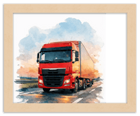 Thumbnail for Personalized Watercolor Truck Portrait Wall Art – Transform Your Photo into Custom Vehicle Artwork with Name, Trucker Keepsake Decor for Living Room, Bedroom, Office, Customized Gifts for Truckers - Front View
