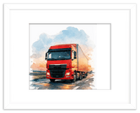 Thumbnail for Personalized Watercolor Truck Portrait Wall Art – Transform Your Photo into Custom Vehicle Artwork with Name, Trucker Keepsake Decor for Living Room, Bedroom, Office, Customized Gifts for Truckers - Front View