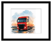 Thumbnail for Personalized Watercolor Truck Portrait Wall Art – Transform Your Photo into Custom Vehicle Artwork with Name, Trucker Keepsake Decor for Living Room, Bedroom, Office, Customized Gifts for Truckers - Front View
