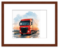 Thumbnail for Personalized Watercolor Truck Portrait Wall Art – Transform Your Photo into Custom Vehicle Artwork with Name, Trucker Keepsake Decor for Living Room, Bedroom, Office, Customized Gifts for Truckers - Front View