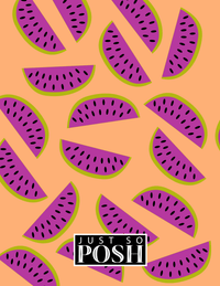 Thumbnail for Personalized Watermelon Notebook - Circle Ribbon Nameplate - Back View