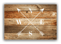 Thumbnail for Personalized Wood Grain Canvas Wrap & Photo Print - White Arrows - Antique Oak Wood - Front View