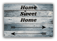 Thumbnail for Personalized Wood Grain Canvas Wrap & Photo Print - Black Arrows II - Blue Wash Wood - Front View